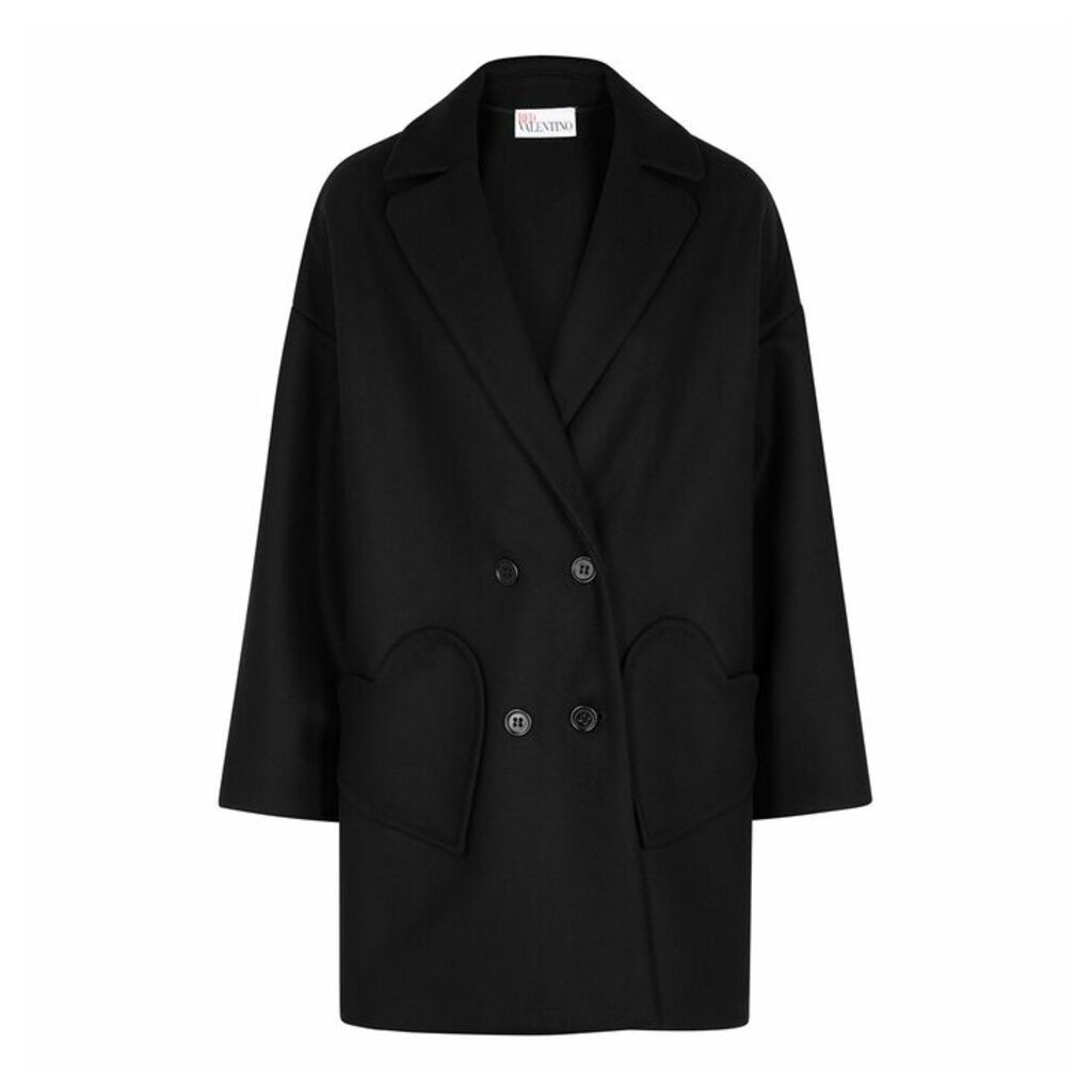 RED Valentino Black Wool-blend Coat