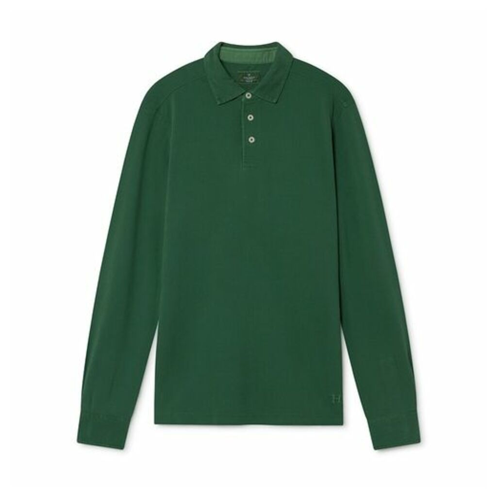 Hackett Garment-dyed Cotton Long-sleeved Polo Shirt