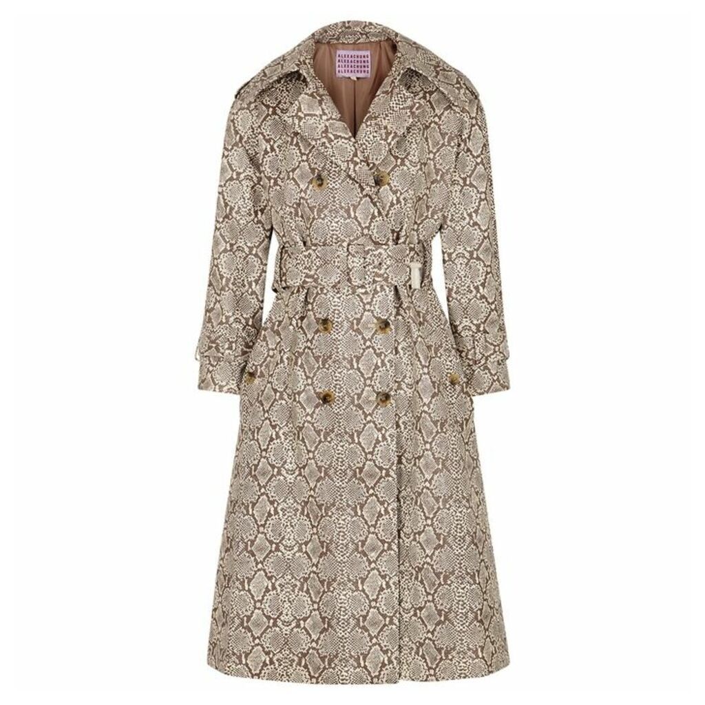 ALEXACHUNG Faux Snake Trench Coat
