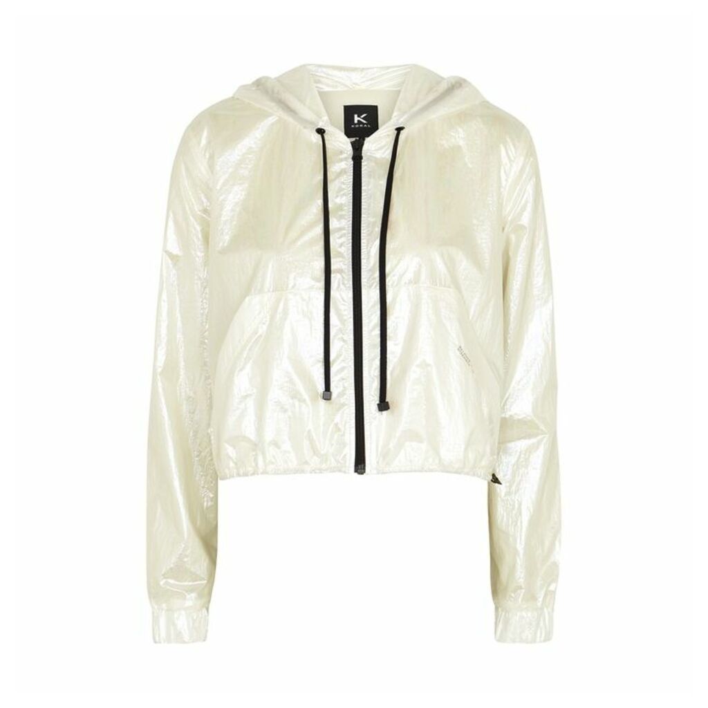 Koral Activewear Portal White Iridescent Shell Jacket