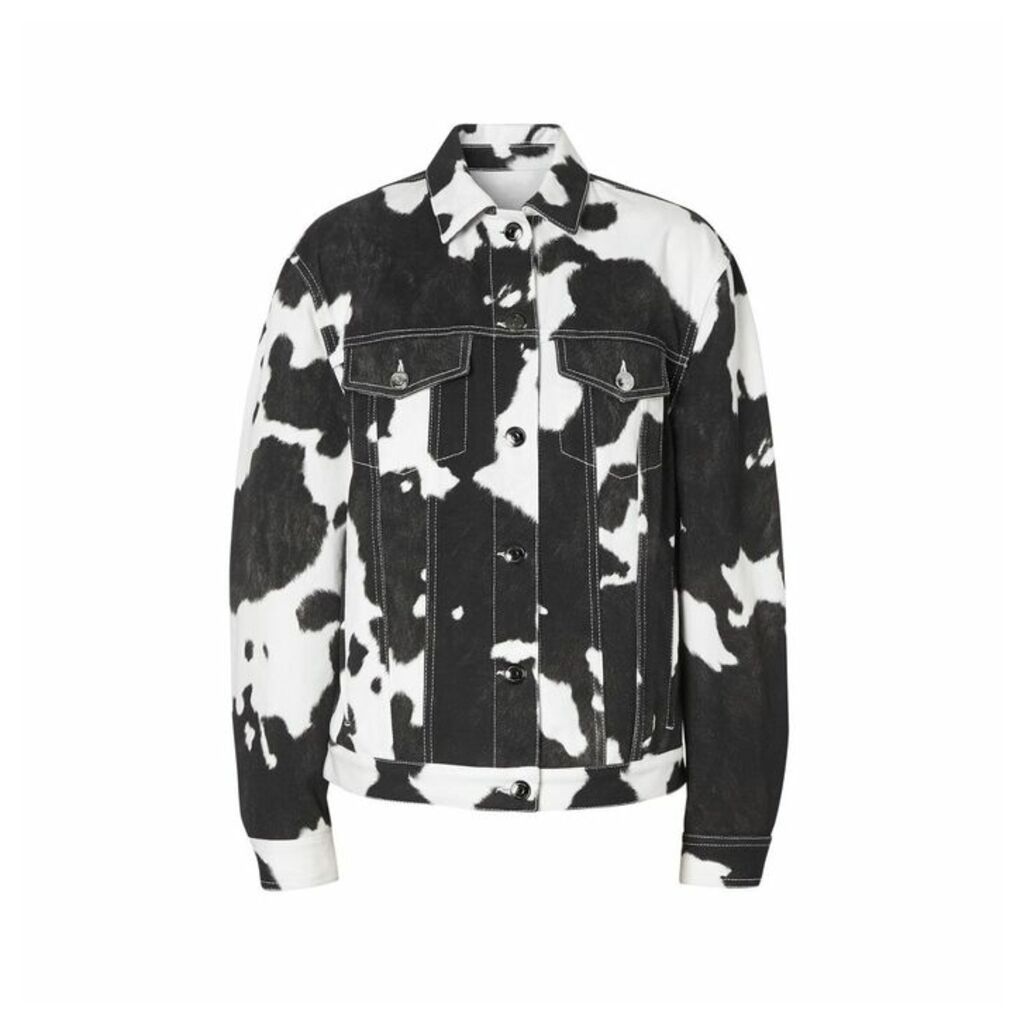 Burberry Cow Print Denim Jacket