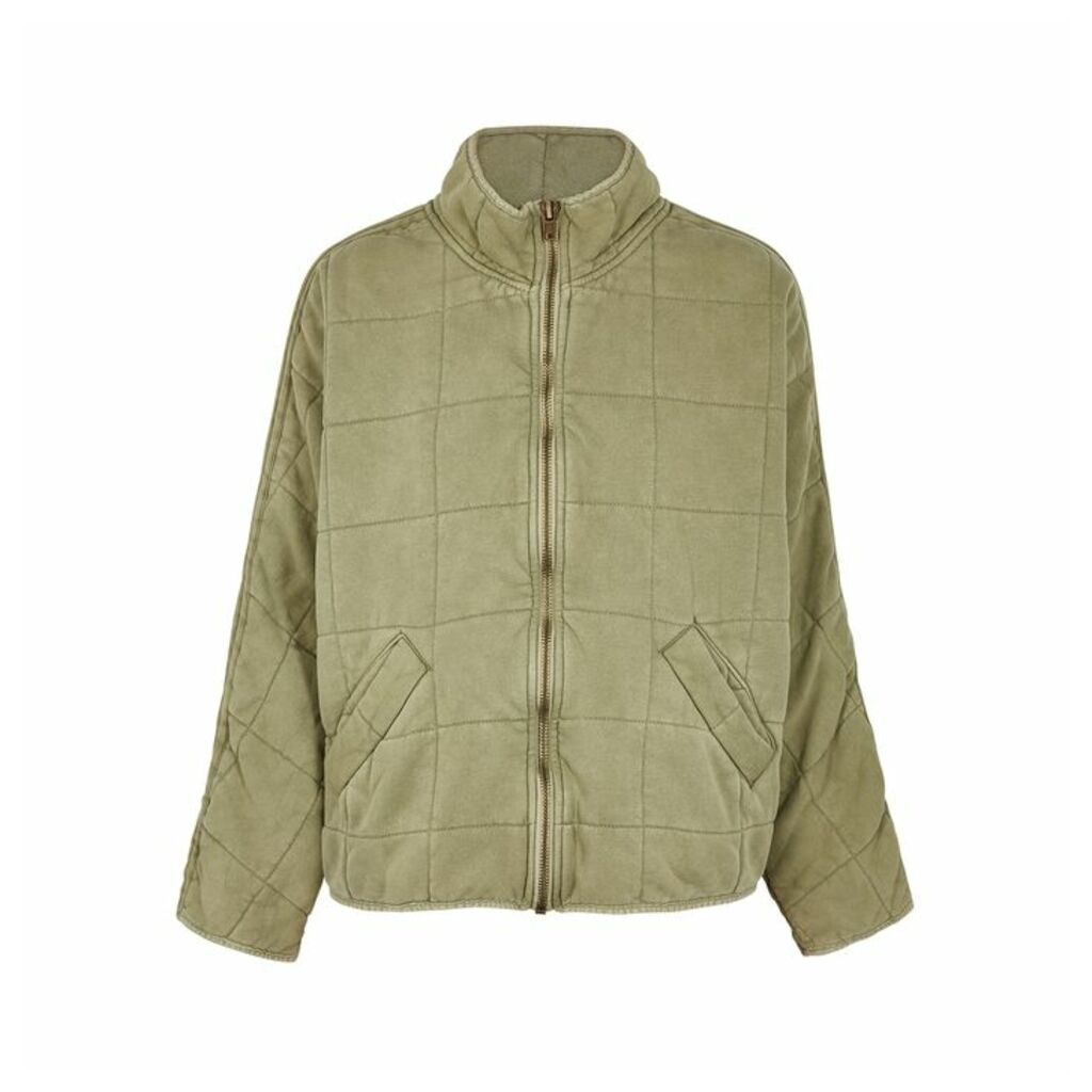 Free People Sage Quilted Cotton Jacket