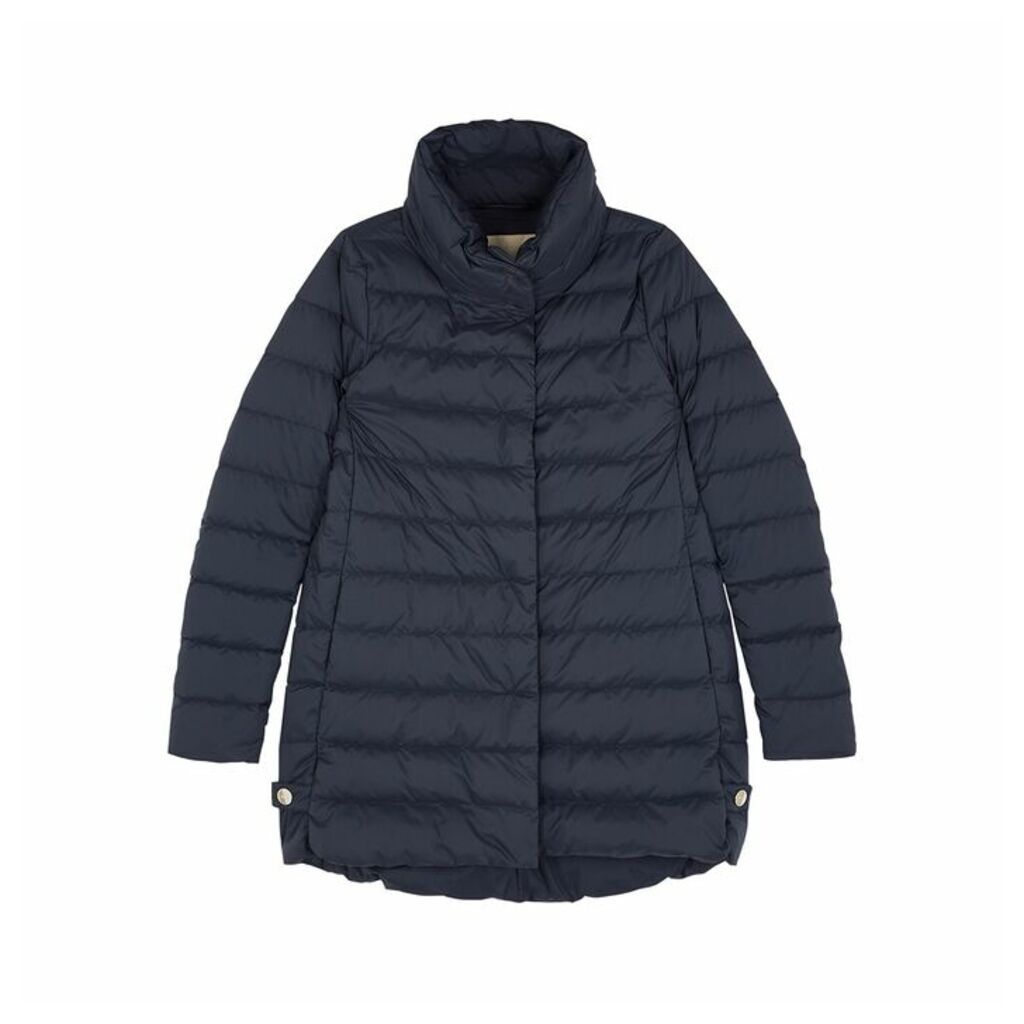 Herno Navy Quilted Shell Coat