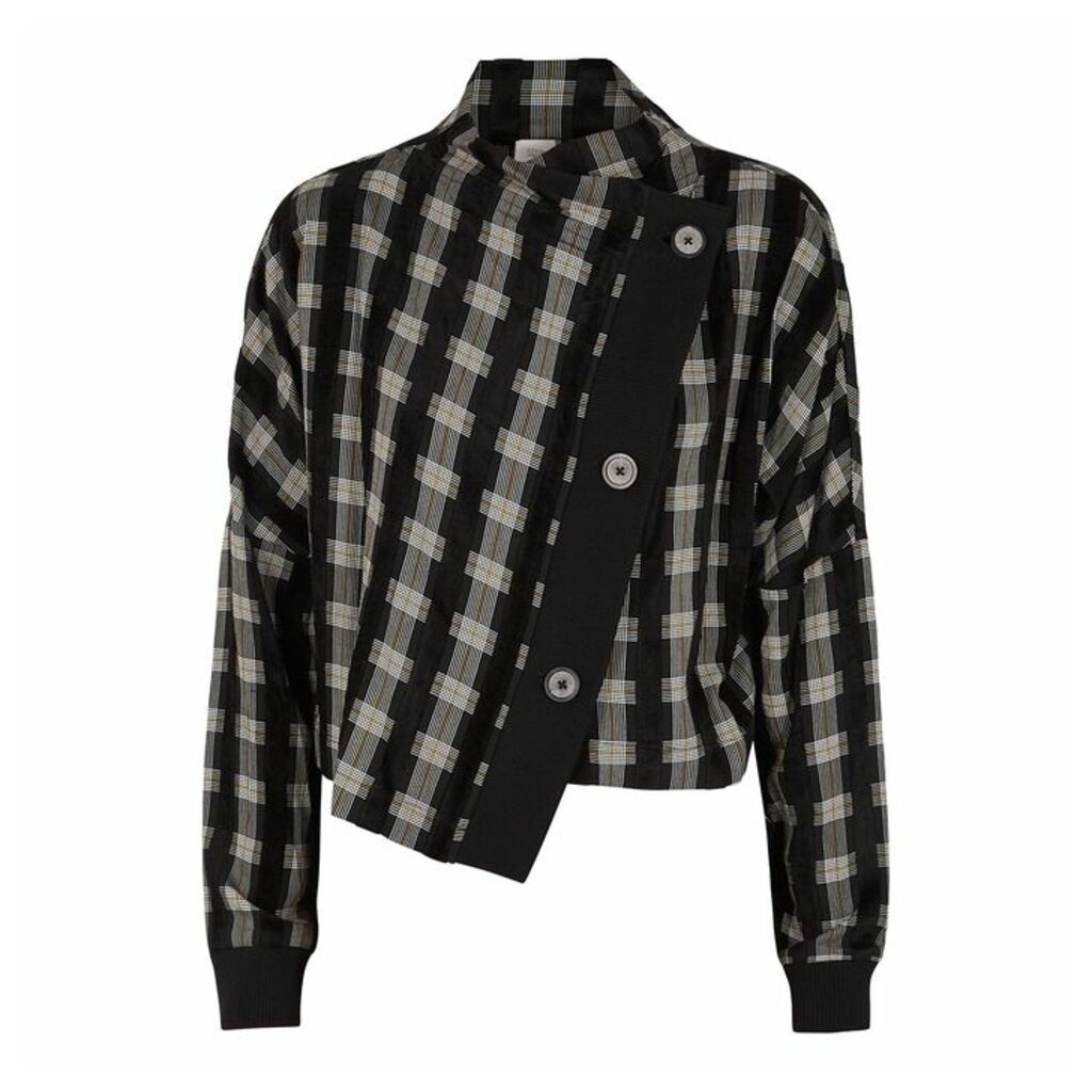 Crea Concept Black Checked Asymmetric Jacket