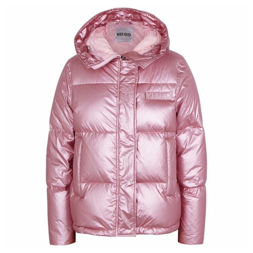 Kenzo Metallic Pink Quilted Shell Jacket