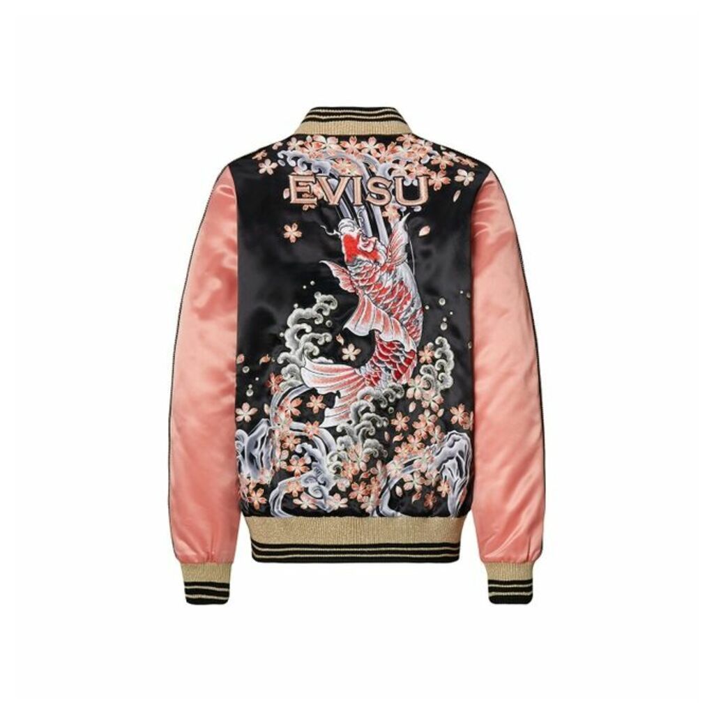 Evisu Souvenir Jacket With Carp And Sakura Embroidery