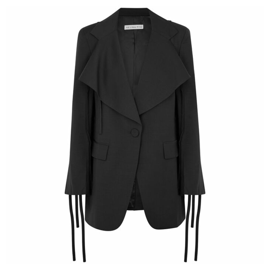 Rejina Pyo Christine Charcoal Wool-blend Blazer