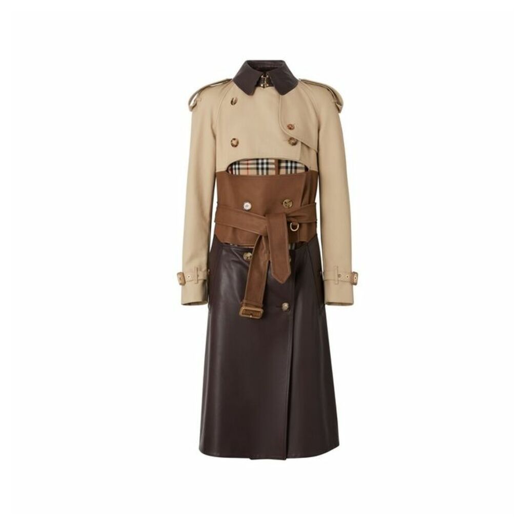 Burberry Deconstructed Cotton And Lambskin Trench Coat