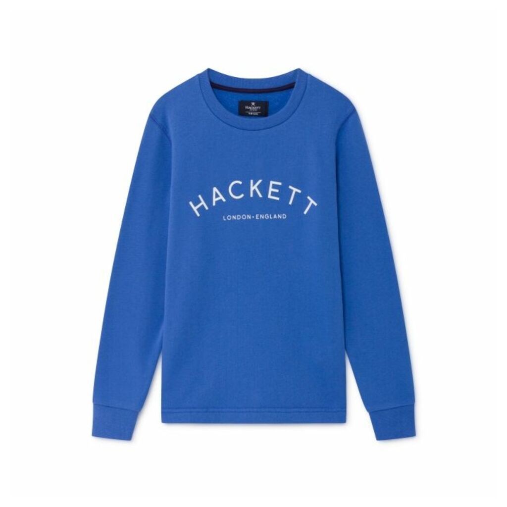 Hackett Logo Detail Cotton Blend Crew Neck Sweater