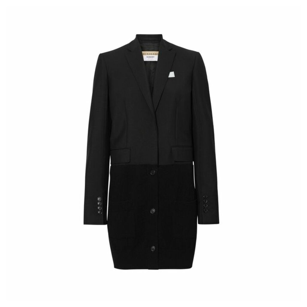 Burberry Cashmere Panel Wool Mohair Tailored Jacket