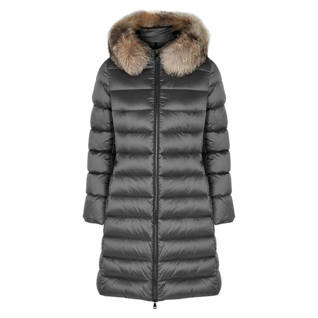 Moncler Tinuv Grey Quilted Shell Coat