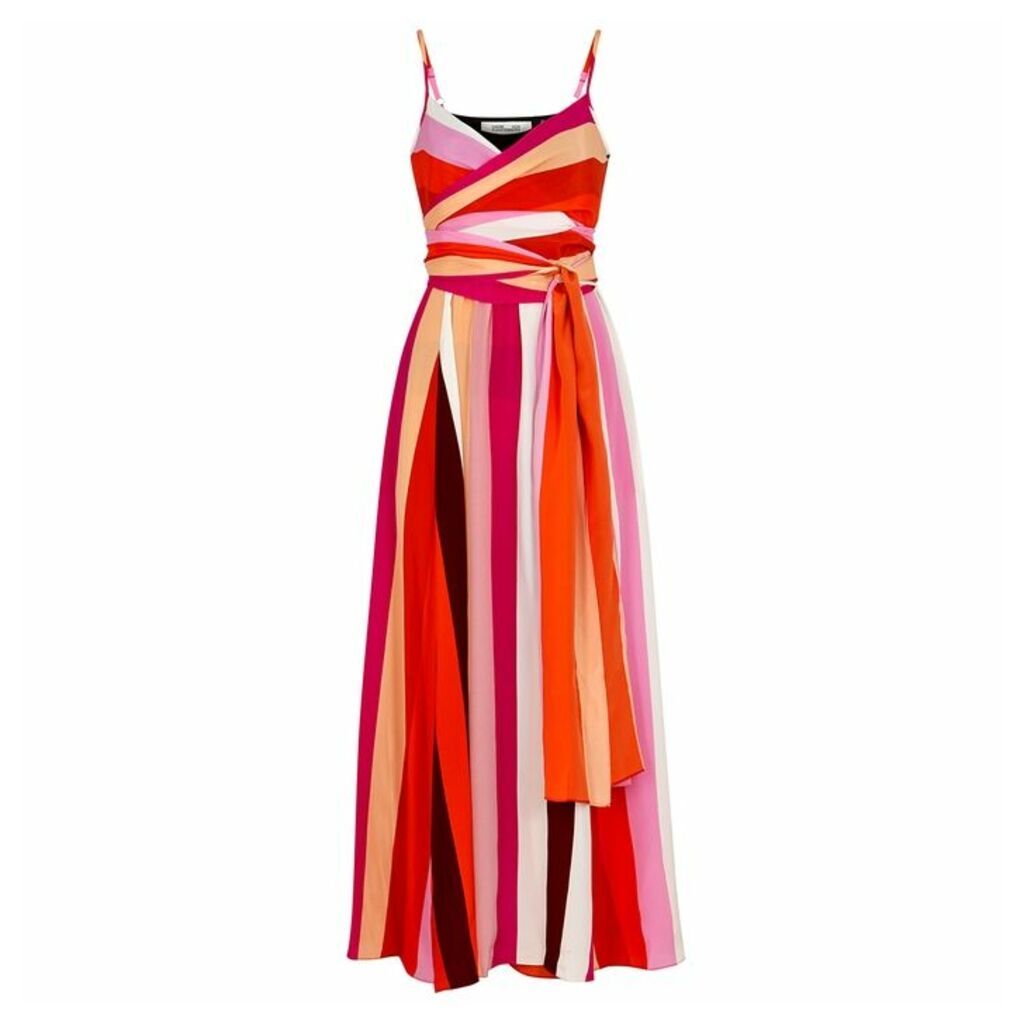 Diane Von Furstenberg Azalea Striped Silk Maxi Dress