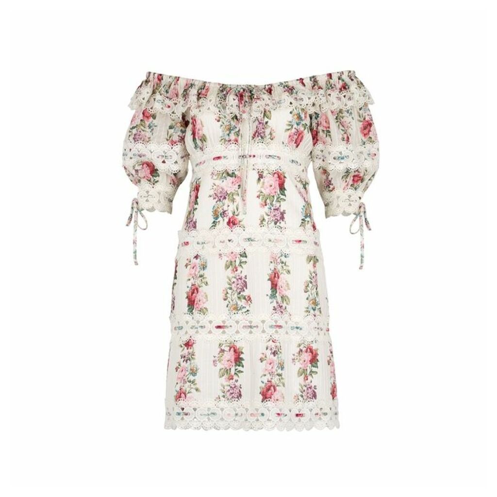 Zimmermann Honour Floral-print Cotton Mini Dress
