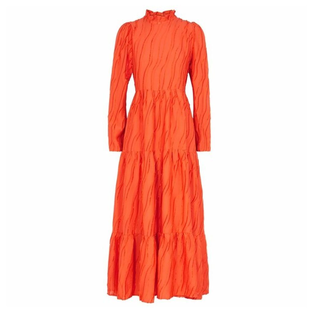 Stine Goya Judy Orange Devoré Maxi Dress