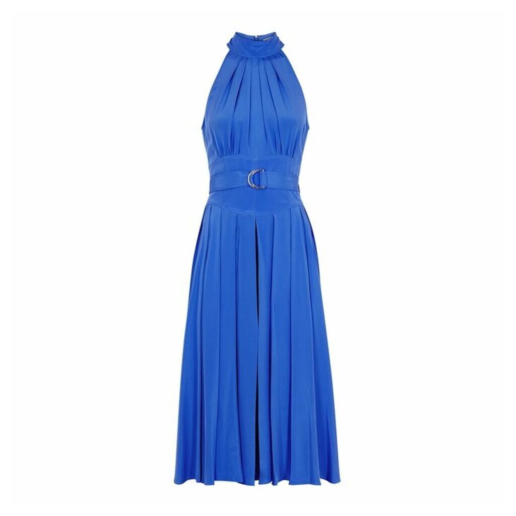 Diane Von Furstenberg Nicola Blue Silk Midi Dress