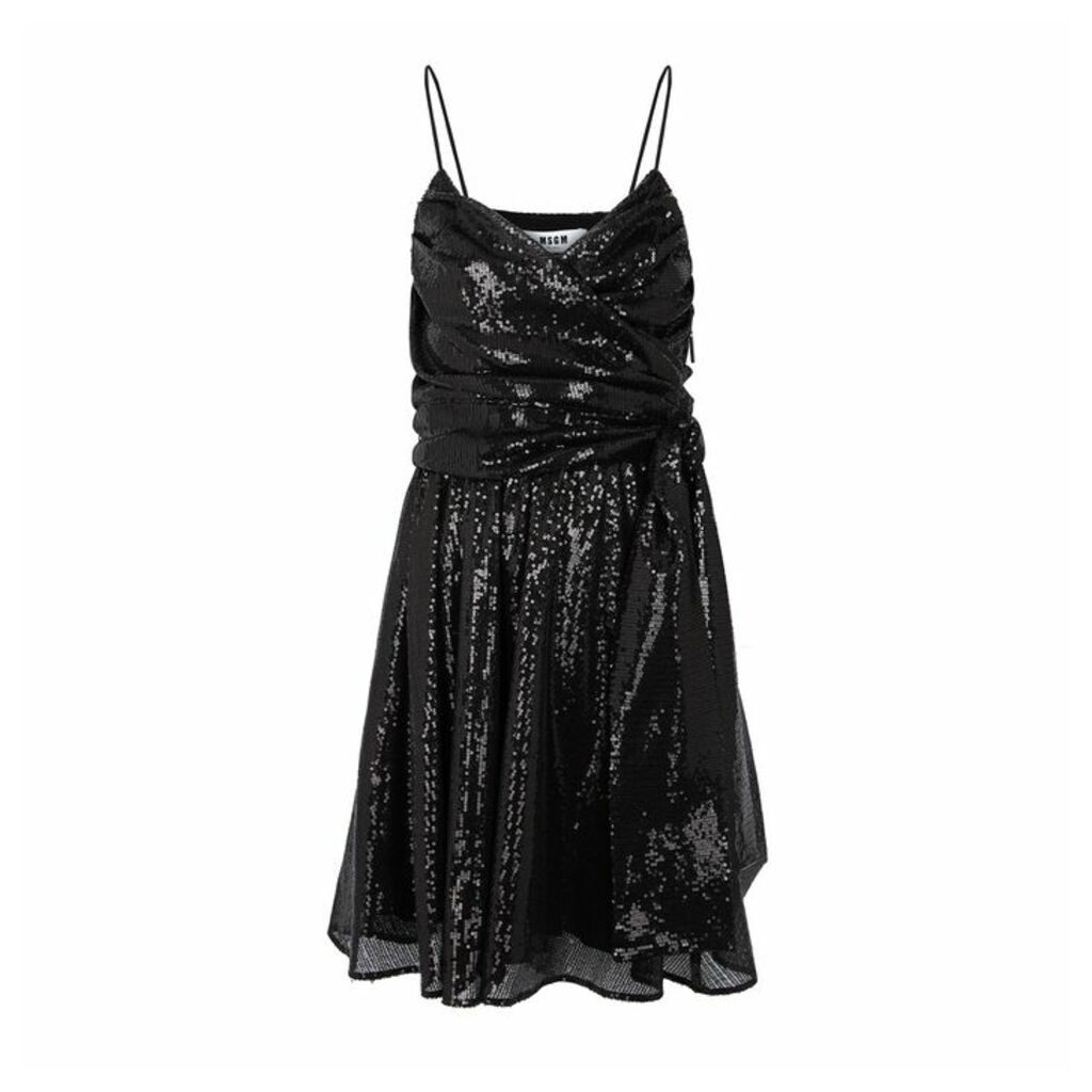 MSGM Black Sequin Mini Dress
