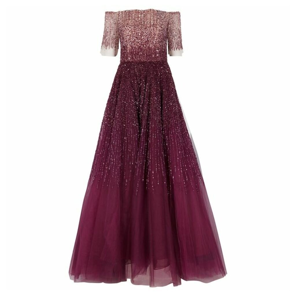 Pamella Roland Sequin-embellished Tulle Gown