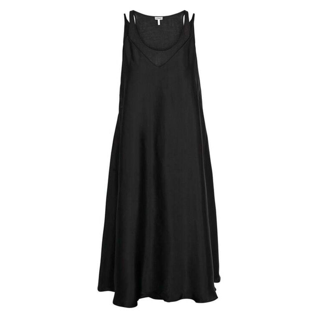 Loewe Black Layered Satin Dress