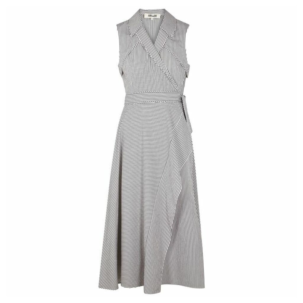 Diane Von Furstenberg Charleigh Stripe-jacquard Wrap Dress