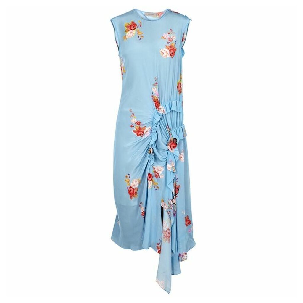 Preen Line Antoinette Blue Floral-print Midi Dress