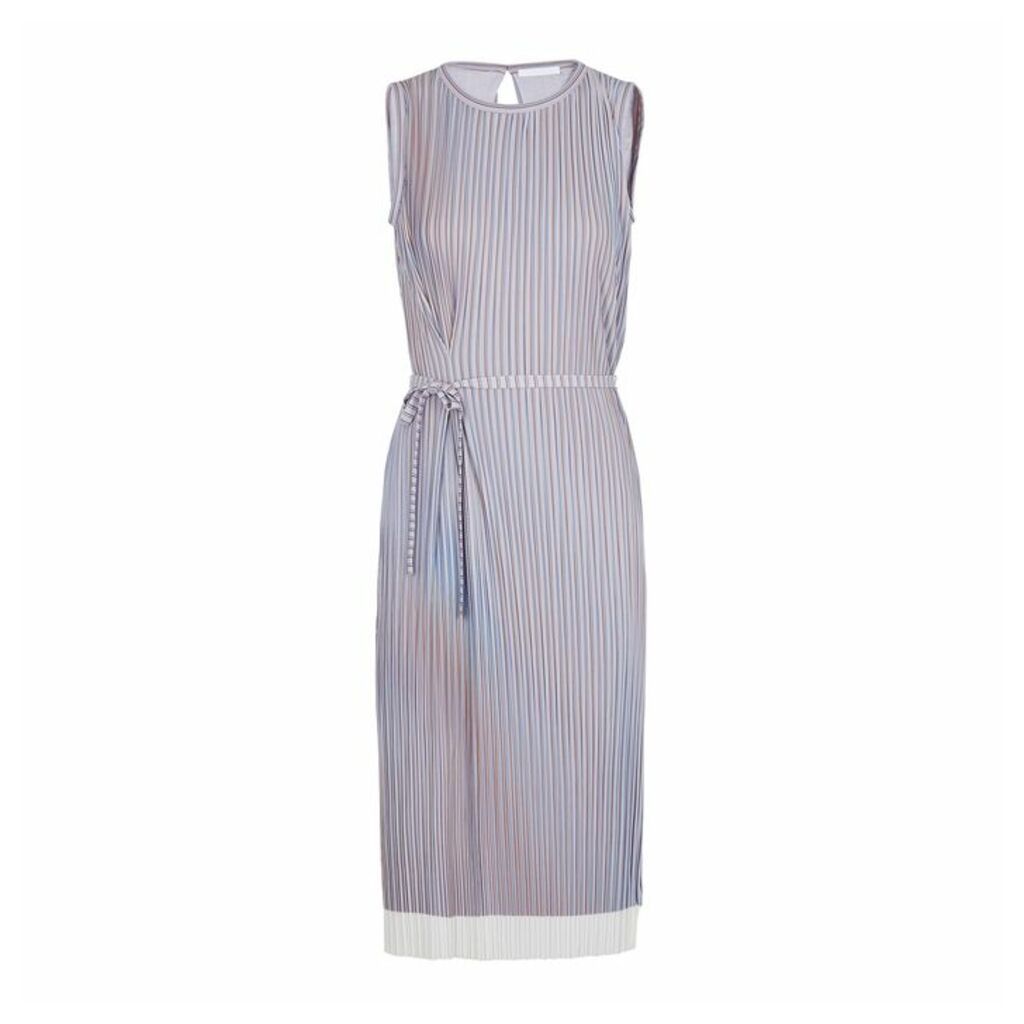 BOSS Lilac Striped Pleated Dress