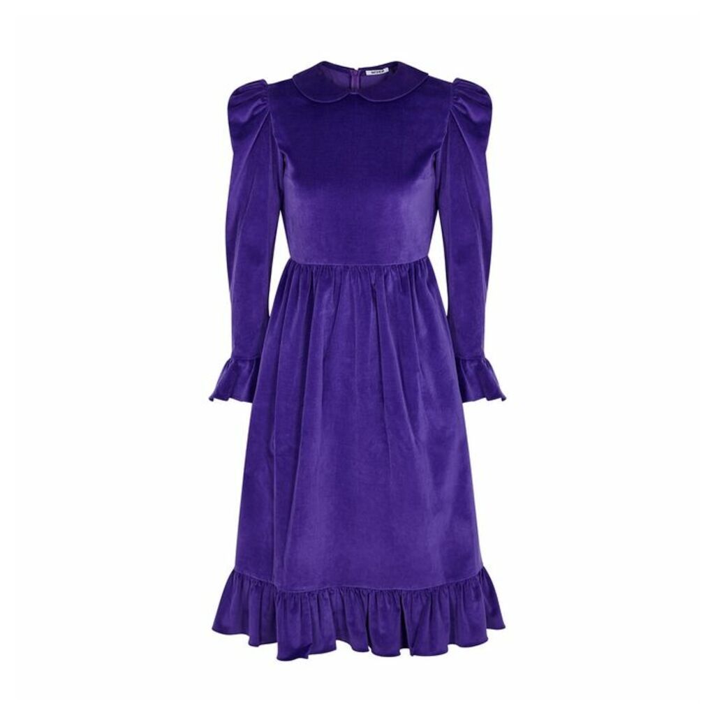 BATSHEVA Purple Velvet Midi Dress
