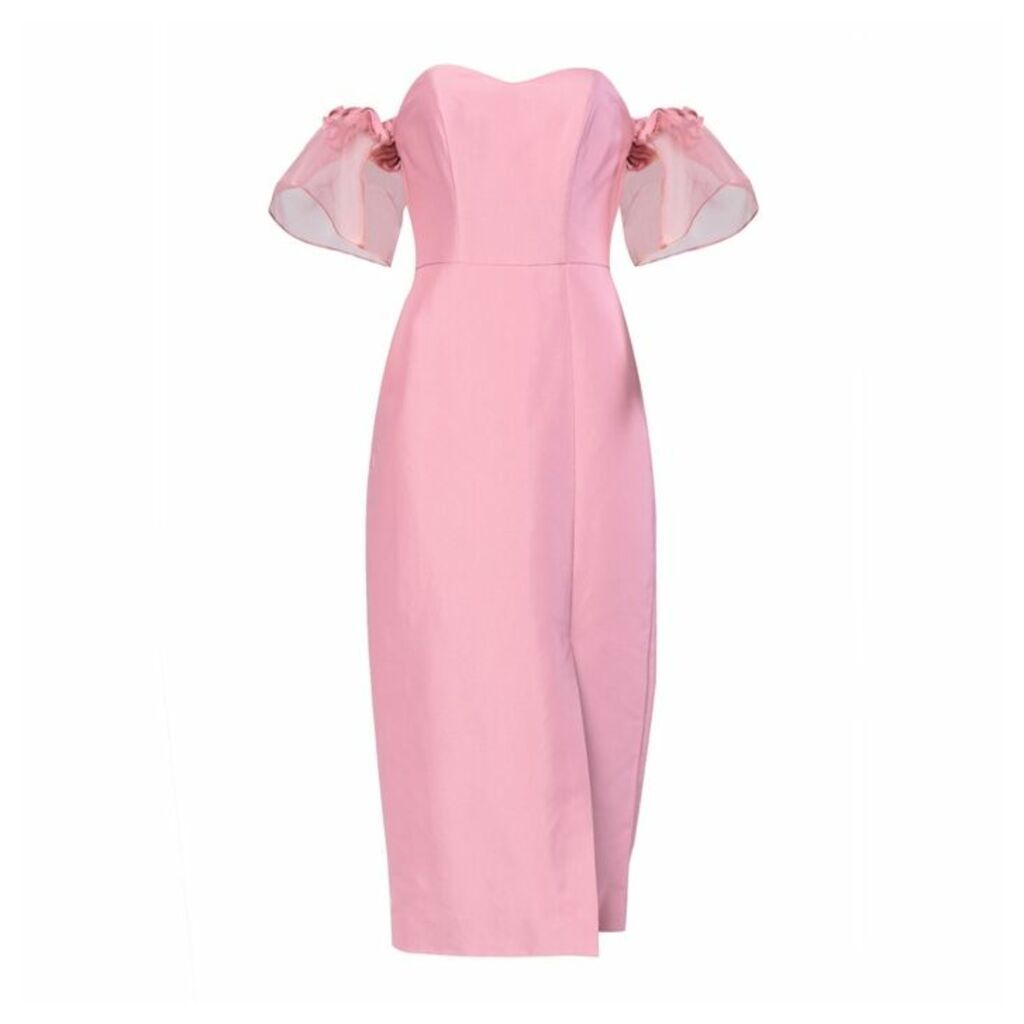 True Decadence True Decadence Pink Bardot Organza Tailored Dress