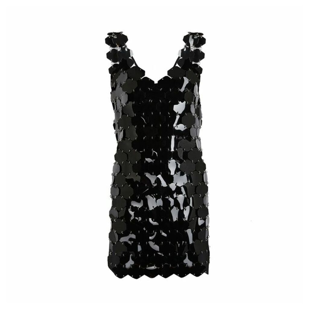 Paco Rabanne Black Paillette Chainmail Mini Dress