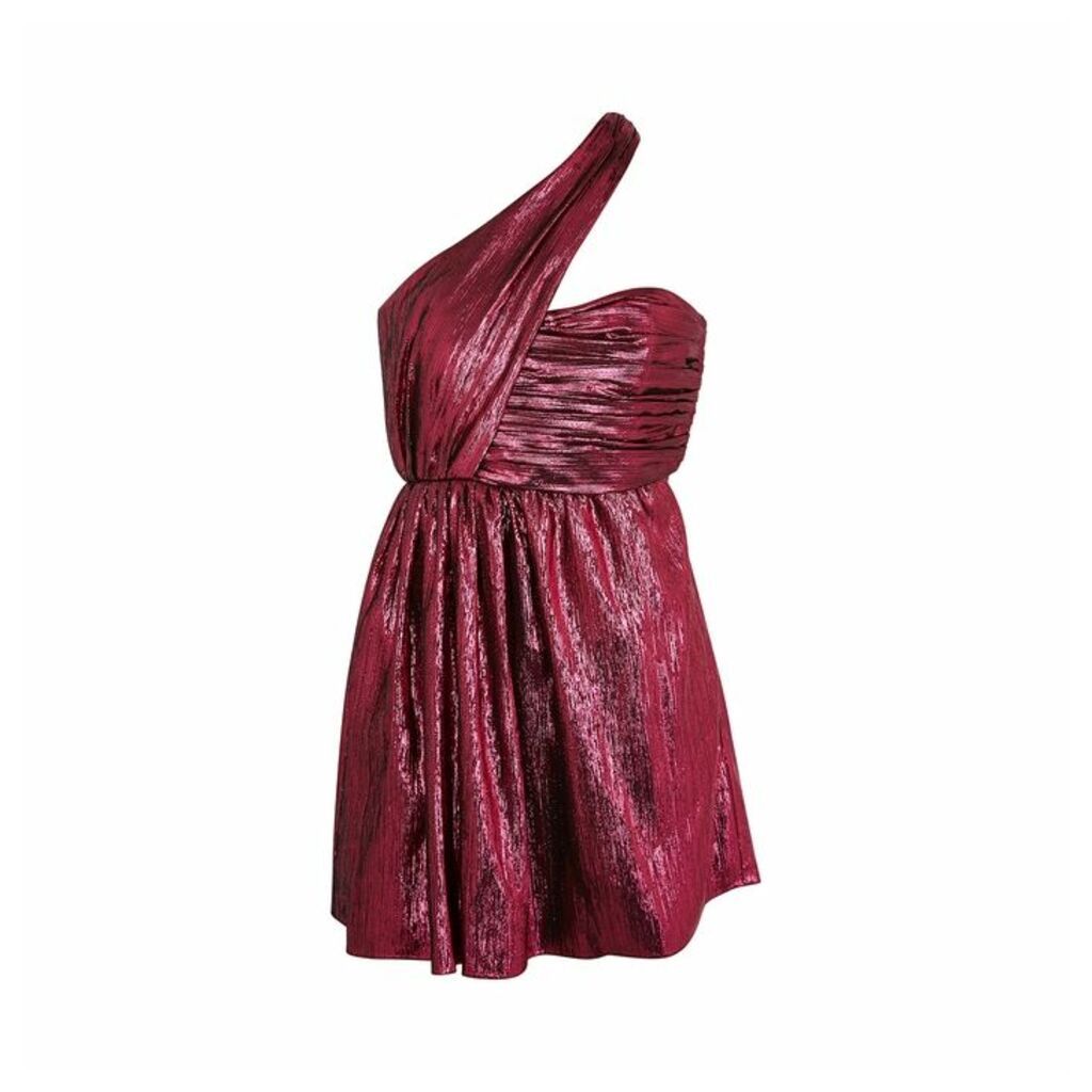 Saint Laurent Pink Lamé Mini Dress