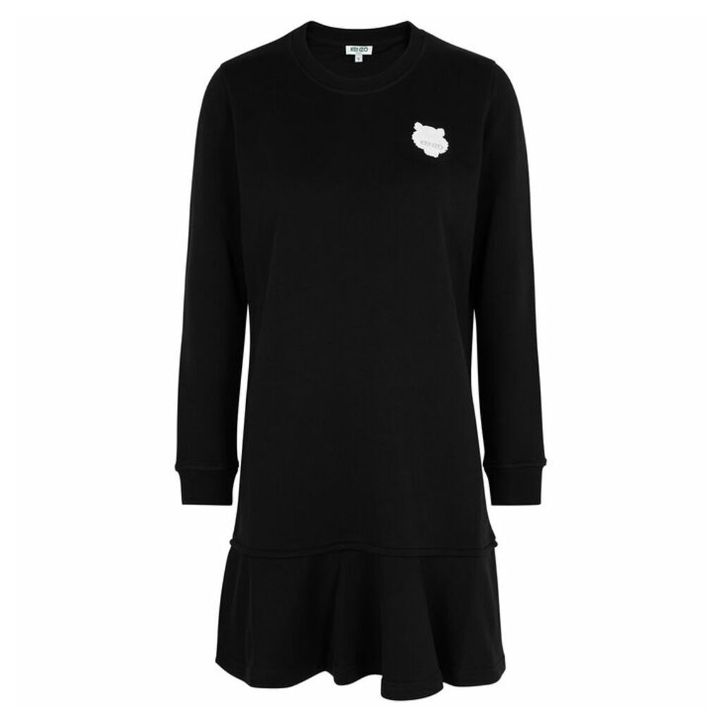 Kenzo Black Cotton Sweatshirt Dress