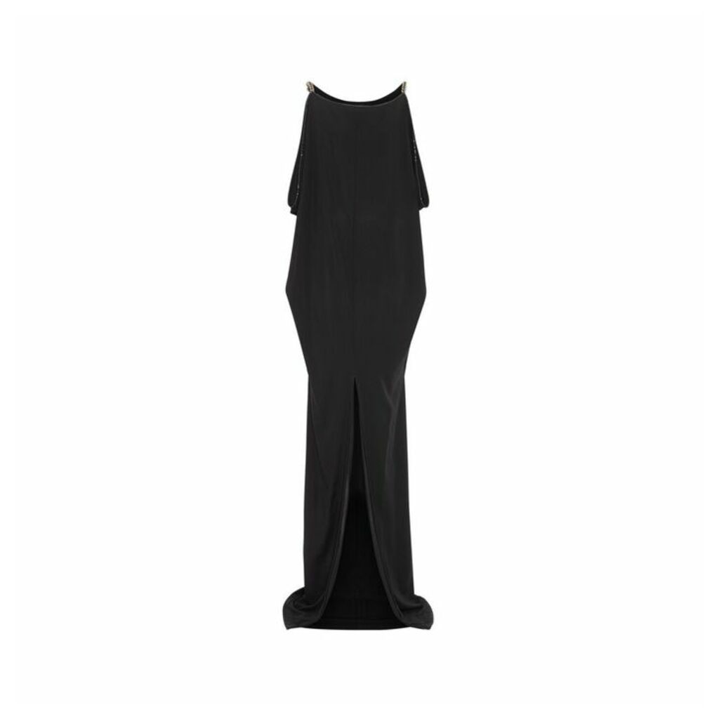 Burberry Crystal And Chain Detail Stretch Jersey Gown