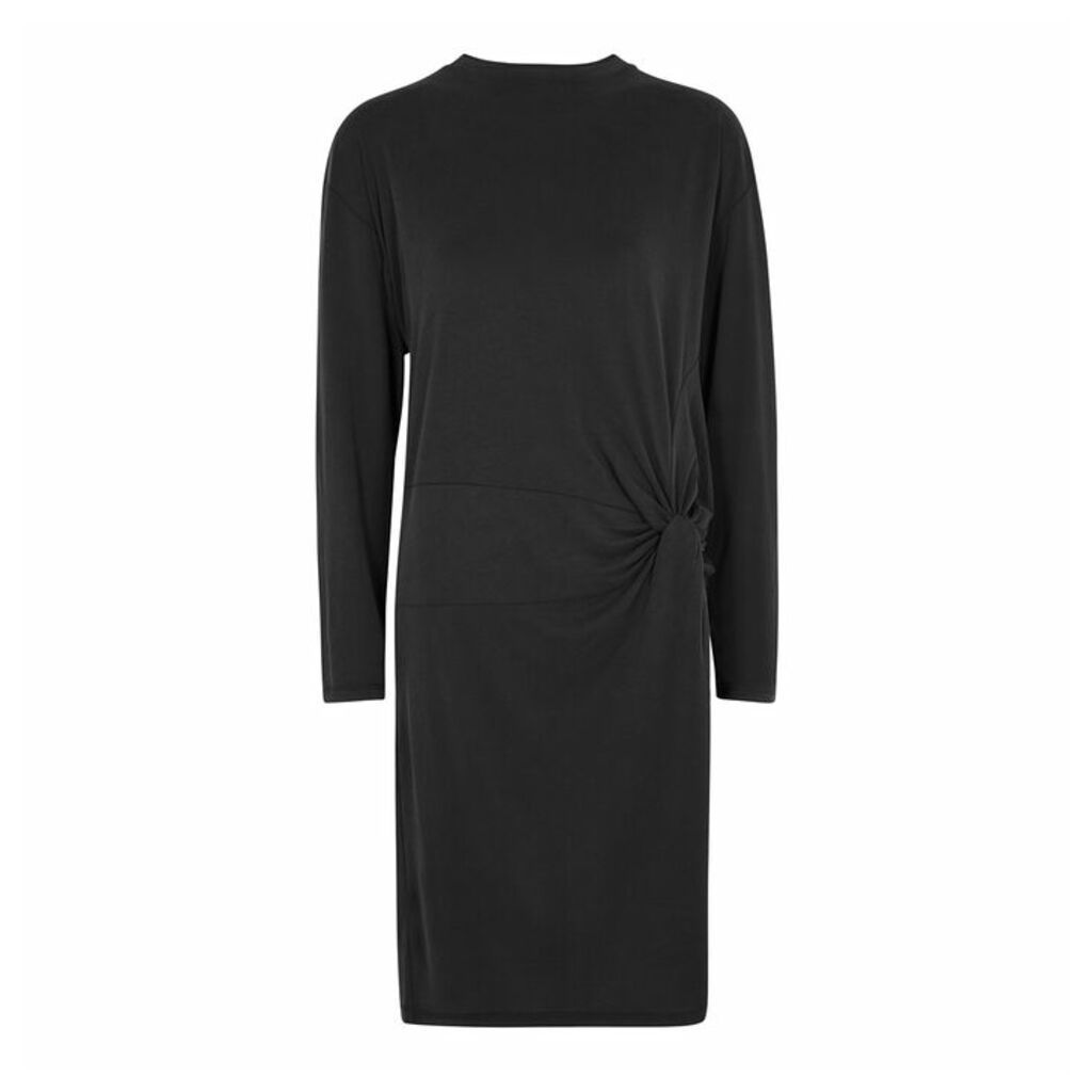 Replay Black Twist-effect Jersey Dress