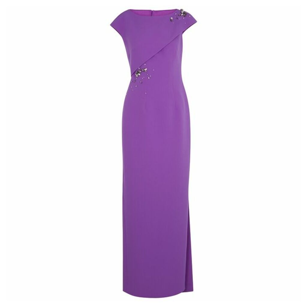Safiyaa Purple Crystal-embellished Maxi Dress