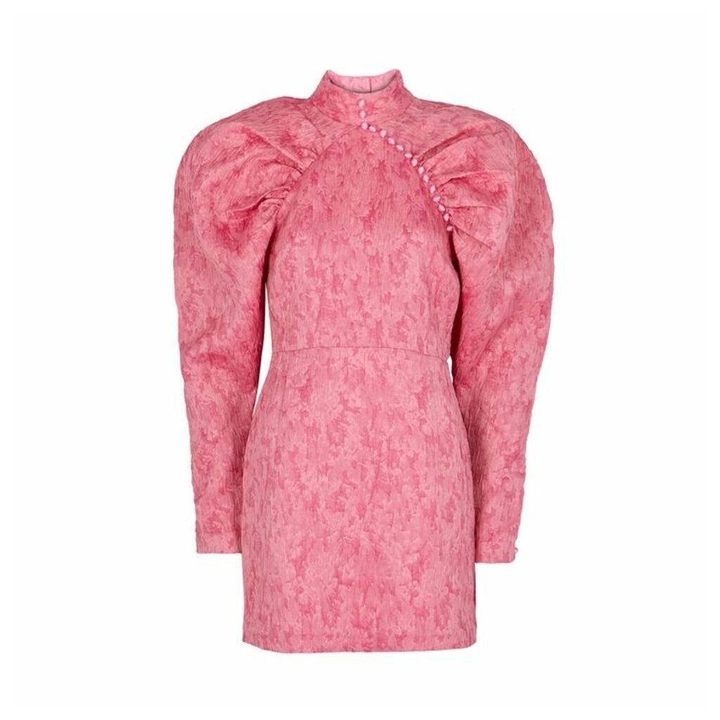 ROTATE Birger Christensen Number 1 Pink Jacquard Mini Dress
