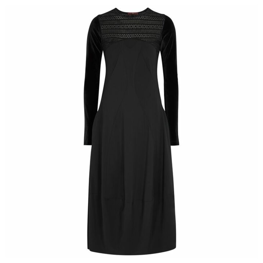 HIGH Mesmerize Black Panelled Midi Dress