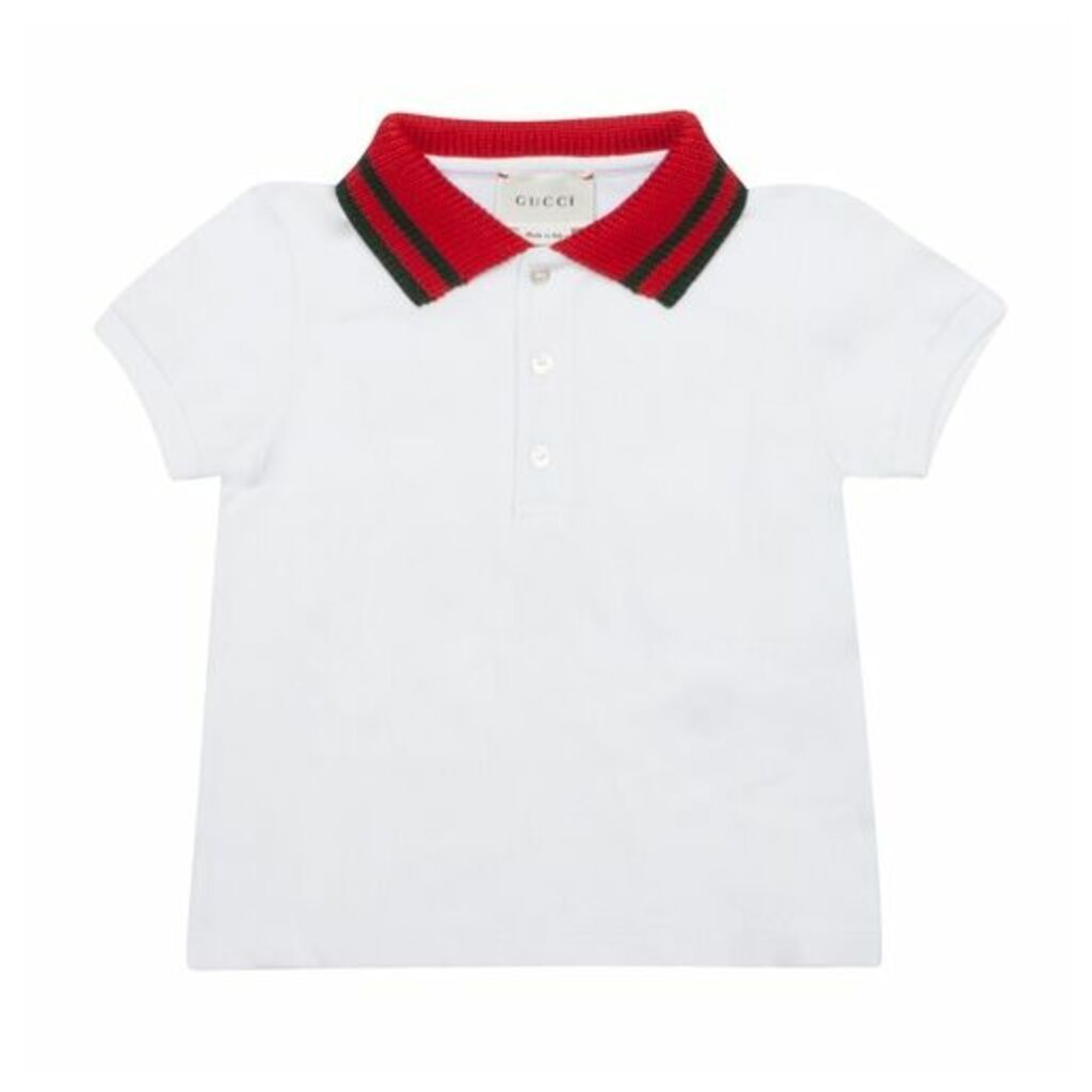 Gucci Web Collar Polo Top White Size 12MTH-24MTH