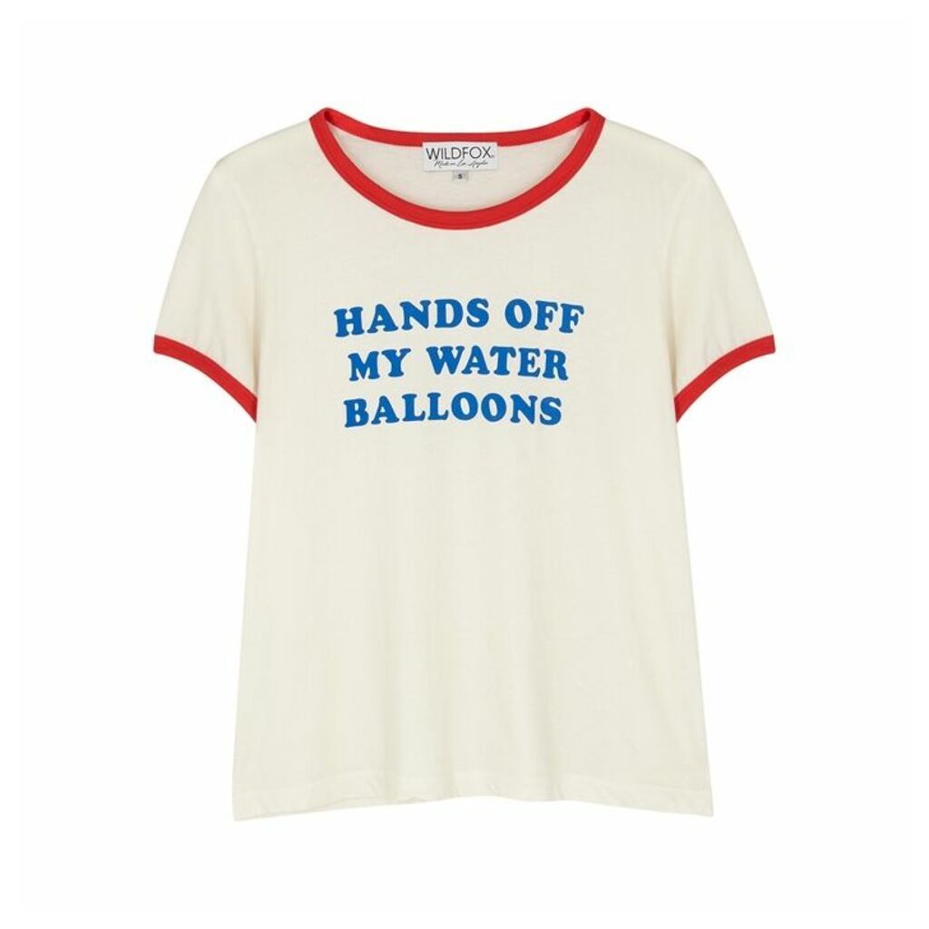 Wildfox Hands Off Printed Cotton T-shirt