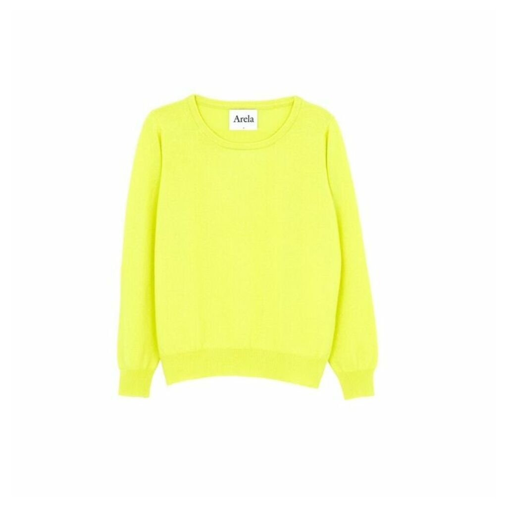 Arela Laine Cashmere Sweater In Bright Yellow