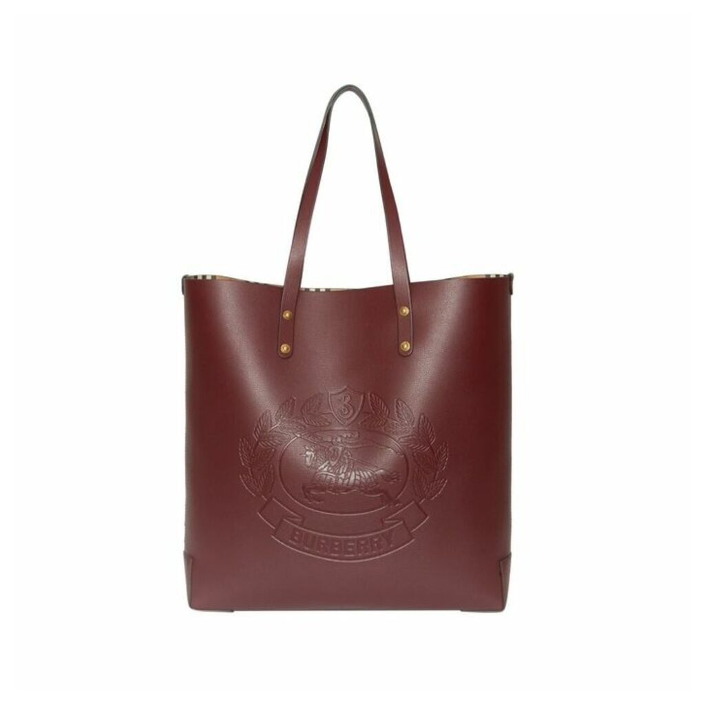 Burberry Large Embossed Crest Leather Tote