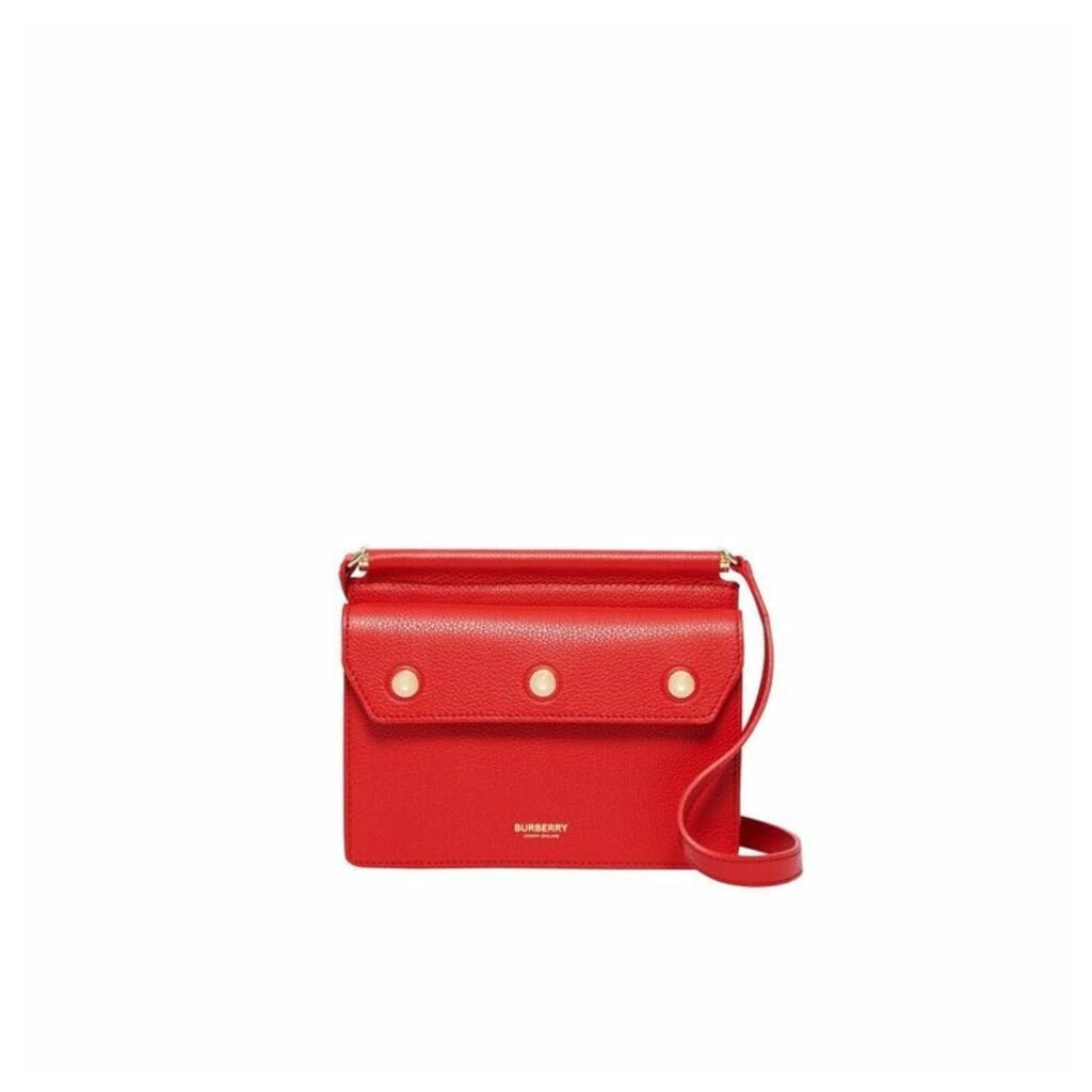 Burberry Mini Leather Title Bag With Pocket Detail