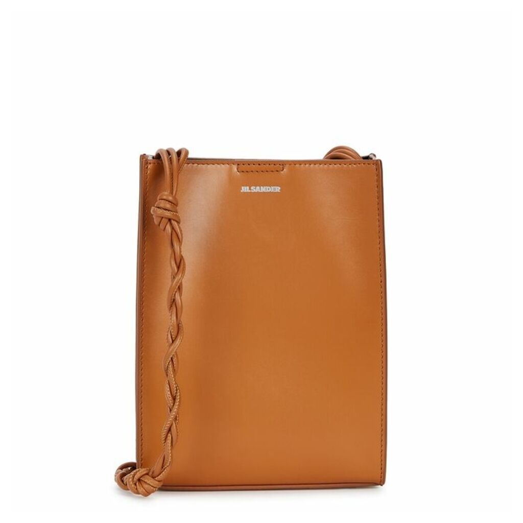 Jil Sander Tangle Small Brown Leather Shoulder Bag