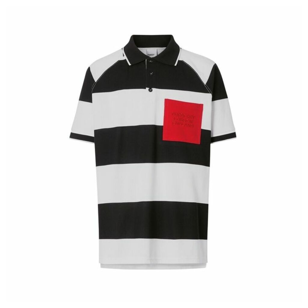 Burberry Rugby Stripe Tipped Cotton Pique Oversized Polo Shirt