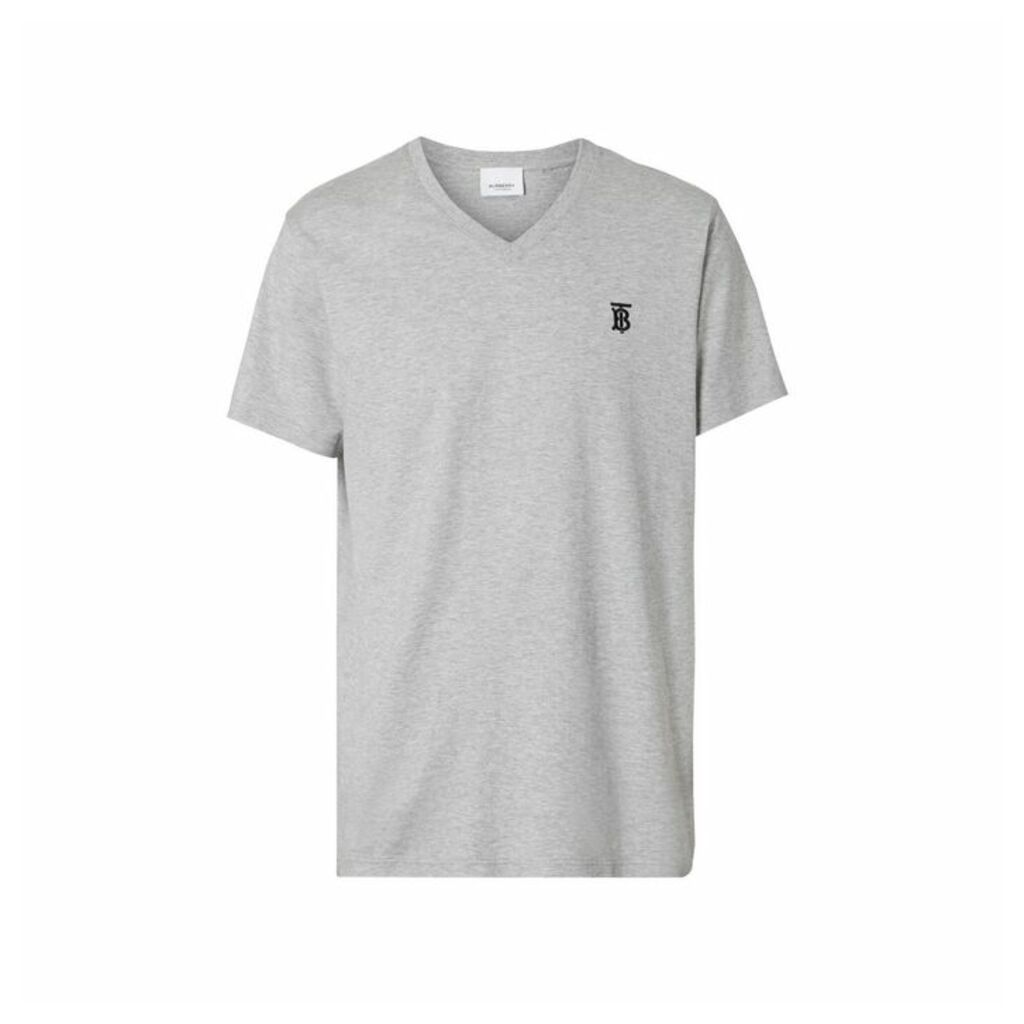Burberry Monogram Motif Cotton V-neck T-shirt