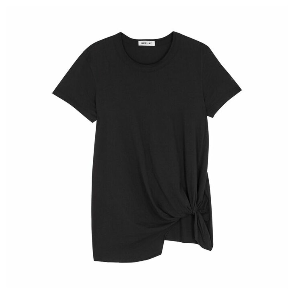 Replay Black Twisted Cotton T-shirt