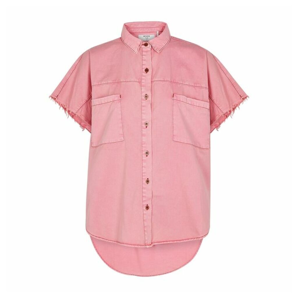 Oneteaspoon Daria Pink Distressed Denim Shirt