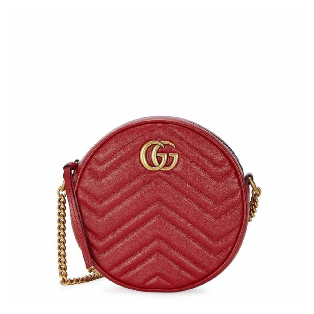 Gucci GG Marmont Red Leather Shoulder Bag