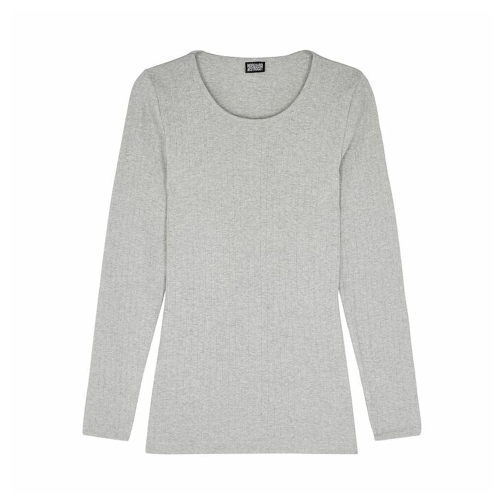 Mads Nørgaard Grey Ribbed Cotton Top