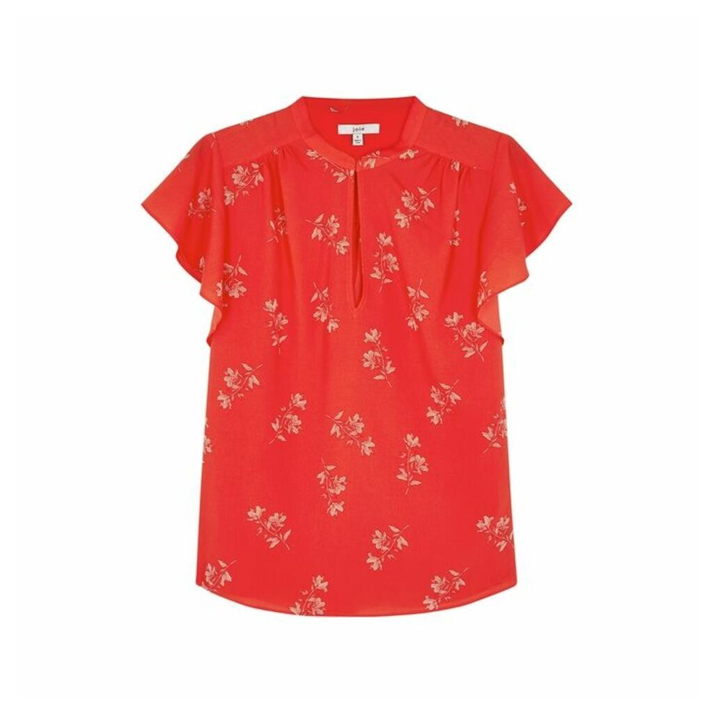 Joie Marlina Red Floral-print Blouse