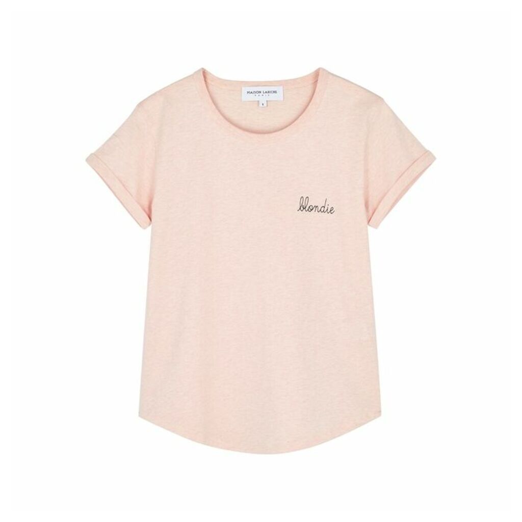 Maison Labiche Blondie Light Pink Slubbed Cotton T-shirt