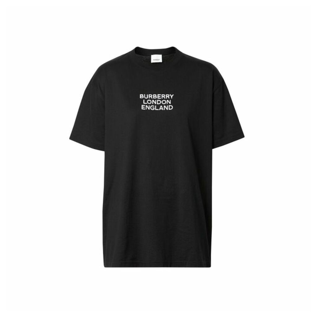 Burberry Embroidered Logo Cotton Oversized T-shirt